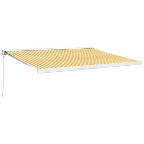 Tenda na uvlačenje žuto-bijela 4,5x3 m od tkanine i aluminija - Žuta i bijela (bijeli okvir) 4.5 x 3 m 1 Cijena