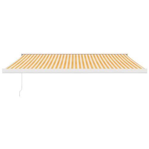 Tenda na uvlačenje žuto-bijela 4,5x3 m od tkanine i aluminija - Žuta i bijela (bijeli okvir) 4.5 x 3 m 1 Cijena