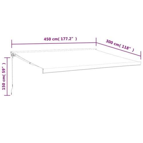 Tenda na uvlačenje žuto-bijela 4,5x3 m od tkanine i aluminija - Žuta i bijela (bijeli okvir) 4.5 x 3 m 1 Cijena