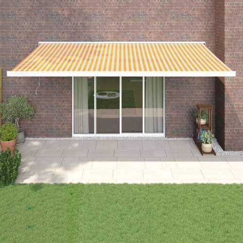 Tenda na uvlačenje žuto-bijela 5 x 3 m od tkanine i aluminija - Žuta i bijela (bijeli okvir) 5 x 3 m 1 Cijena