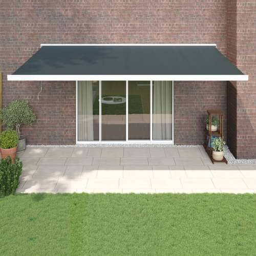 Tenda na uvlačenje antracit 5 x 3 m od tkanine i aluminija - Antracit (bijeli okvir) 5 x 3 m 1 Cijena