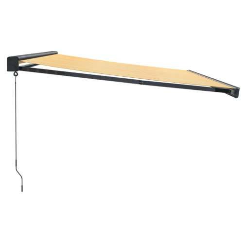Tenda na uvlačenje žuto-bijela 4,5x3 m od tkanine i aluminija - Žuta i bijela (crni okvir) 4.5 x 3 m 1 Cijena