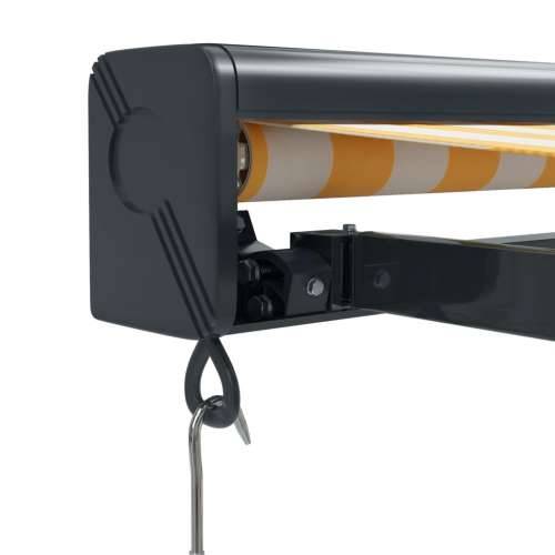 Tenda na uvlačenje žuto-bijela 4,5x3 m od tkanine i aluminija - Žuta i bijela (crni okvir) 4.5 x 3 m 1 Cijena