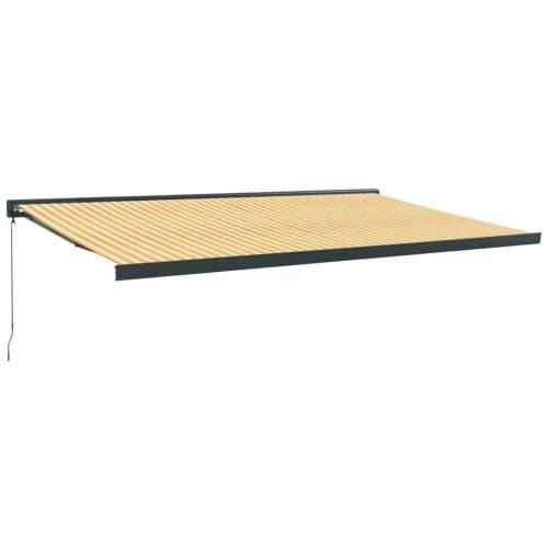 Tenda na uvlačenje žuto-bijela 5 x 3 m od tkanine i aluminija - Žuta i bijela (crni okvir) 5 x 3 m 1 Cijena
