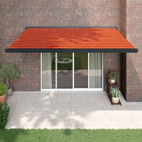 Tenda na uvlačenje narančasto-smeđa 4,5x3 m tkanina i aluminij - Narančasta i smeđa (crni okvir) 4.5 x 3 m 1 Cijena