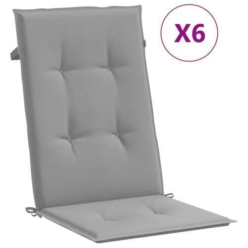 Nagibne vrtne stolice s jastucima 6 kom od masivne tikovine - Siva 120 x 50 x 3 cm 6 Cijena