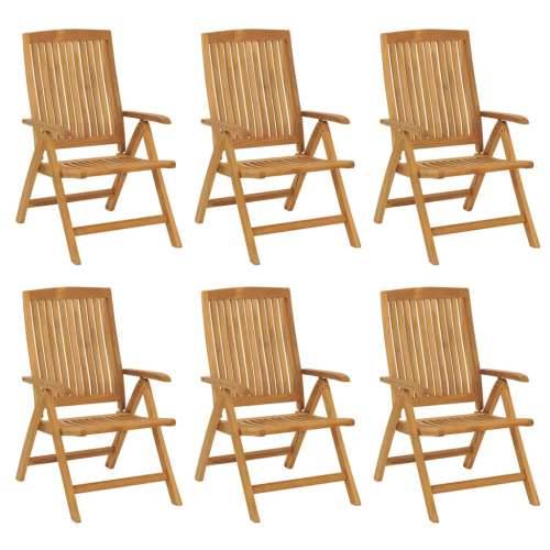 Nagibne vrtne stolice s jastucima 6 kom od masivne tikovine - boja crnog vina 120 x 50 x 3 cm 6 Cijena