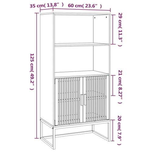 Visoka komoda crna 60 x 35 x 125 cm od konstruiranog drva - Crna 1 Cijena