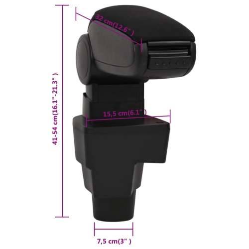 Naslon za ruke za automobil crni 15,5x32x(41-54) cm ABS - 1 kia k2/rio mk4/x-line (2017) Cijena