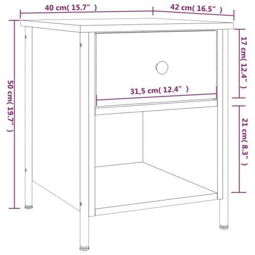 Noćni ormarići 2 kom crni 40 x 42 x 50 cm od konstruiranog drva - Crna 2 Cijena