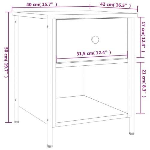 Noćni ormarići 2 kom boja hrasta 40x42x50 cm konstruirano drvo - Smeđi hrast 2 Cijena