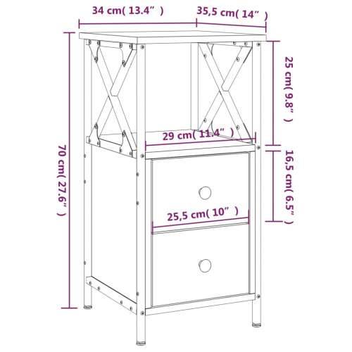 Noćni ormarići 2 kom boja smeđeg hrasta 34x35,5x70 cm drveni - Smeđi hrast 2 Cijena
