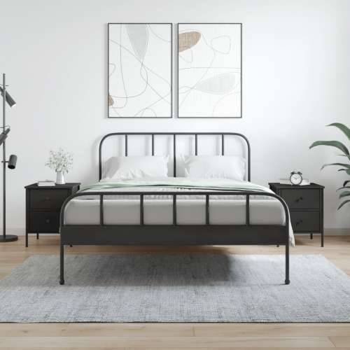 Noćni ormarići 2 kom crni 40 x 42 x 50 cm od konstruiranog drva - Crna 2 Cijena