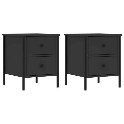 Noćni ormarići 2 kom crni 40 x 42 x 50 cm od konstruiranog drva - Crna 2 Cijena