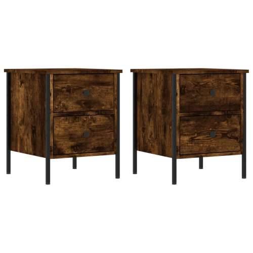 Noćni ormarići 2 kom boja hrasta 40x42x50 cm konstruirano drvo - Dimljeni hrast 2 Cijena