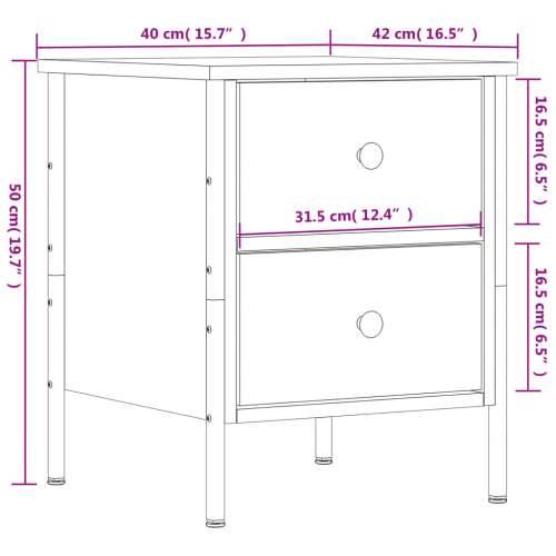 Noćni ormarići 2 kom boja hrasta 40x42x50 cm konstruirano drvo - Dimljeni hrast 2 Cijena