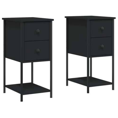 Noćni ormarići 2 kom crni 32 x 42 x 70 cm konstruirano drvo - Crna 2 Cijena