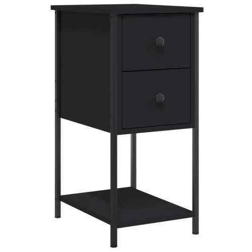 Noćni ormarići 2 kom crni 32 x 42 x 70 cm konstruirano drvo - Crna 2 Cijena