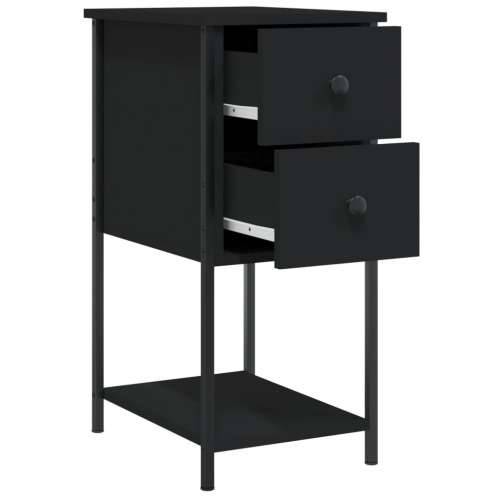 Noćni ormarići 2 kom crni 32 x 42 x 70 cm konstruirano drvo - Crna 2 Cijena