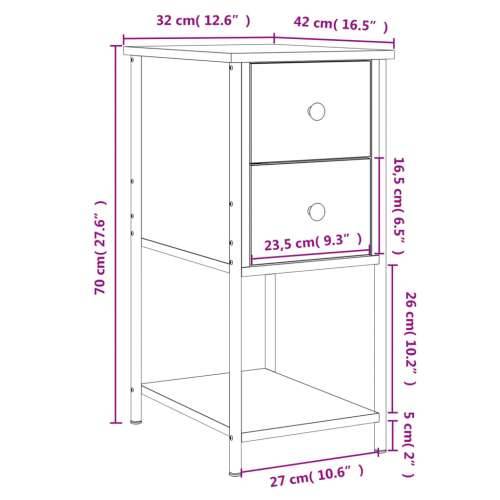 Noćni ormarići 2 kom boja hrasta 32x42x70 cm konstruirano drvo - sonoma hrast 2 Cijena