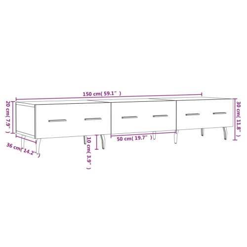 TV ormarić boja hrasta sonome 150x36x30 cm konstruirano drvo - Sivi hrast sonoma 1 Cijena