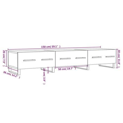 TV ormarić boja hrasta sonome 150x36x30 cm konstruirano drvo - Sivi hrast sonoma 1 Cijena