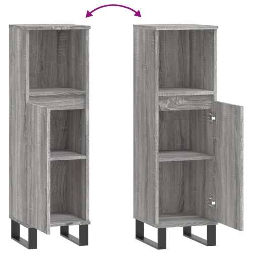 Kupaonski ormarić sivi hrast 30x30x100 cm konstruirano drvo - Sivi hrast sonoma 1 Cijena