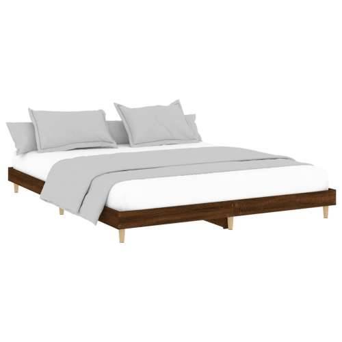 Okvir kreveta smeđa boja hrasta 120x200 cm konstruirano drvo Cijena