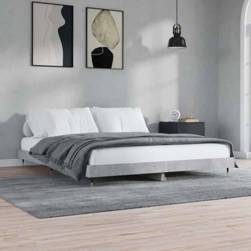 Okvir kreveta siva boja betona 120x200 cm od konstruiranog drva Cijena