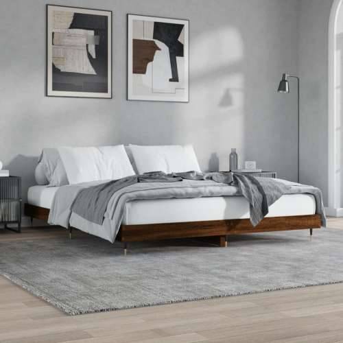 Okvir kreveta smeđa boja hrasta 120x200 cm konstruirano drvo