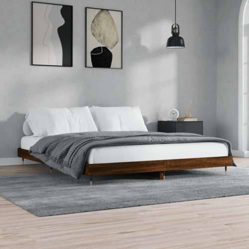 Okvir kreveta smeđa boja hrasta 120x200 cm konstruirano drvo Cijena