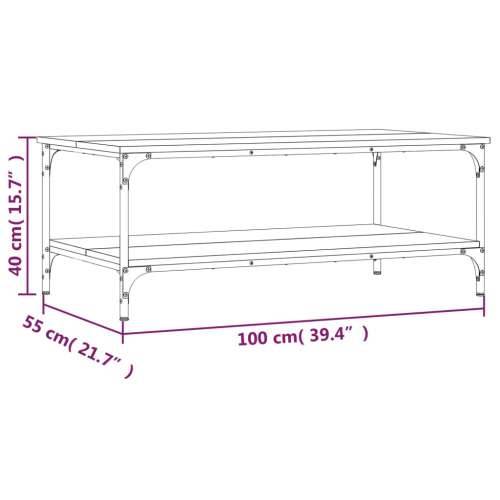 Stolić za kavu boja hrasta 100 x 55 x 40 cm konstruirano drvo - Dimljeni hrast 100 x 55 x 40 cm 1 Cijena