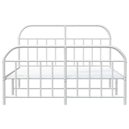 Metalni okvir kreveta uzglavlje i podnožje bijeli 140x200 cm - Bijela 140 x 200 cm s uzglavljem i podnožjem Cijena