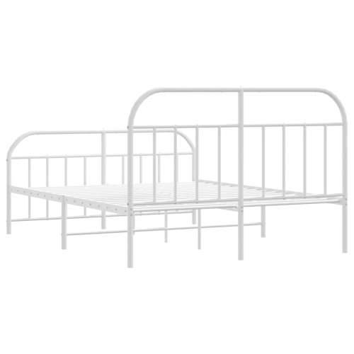 Metalni okvir kreveta uzglavlje i podnožje bijeli 140x200 cm - Bijela 140 x 200 cm s uzglavljem i podnožjem Cijena
