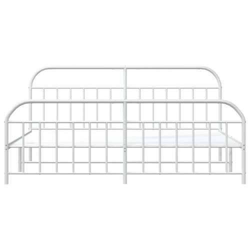 Metalni okvir kreveta uzglavlje i podnožje bijeli 200x200 cm - Bijela 200 x 200 cm s uzglavljem i podnožjem Cijena