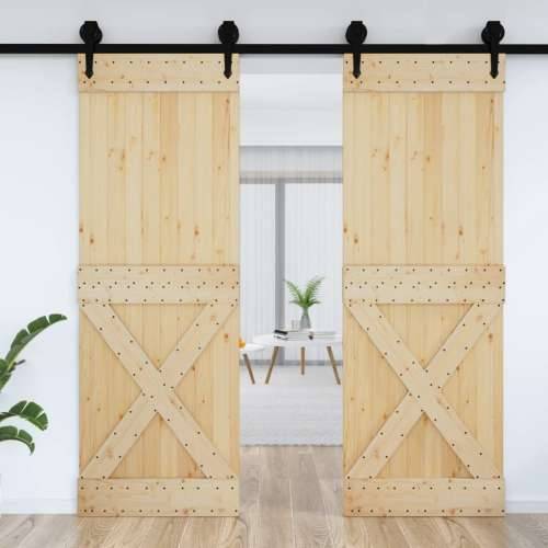 Vrata NARVIK 80 x 210 cm od masivne borovine - Prirodna 80 x 210 cm 1 križni dizajn Cijena