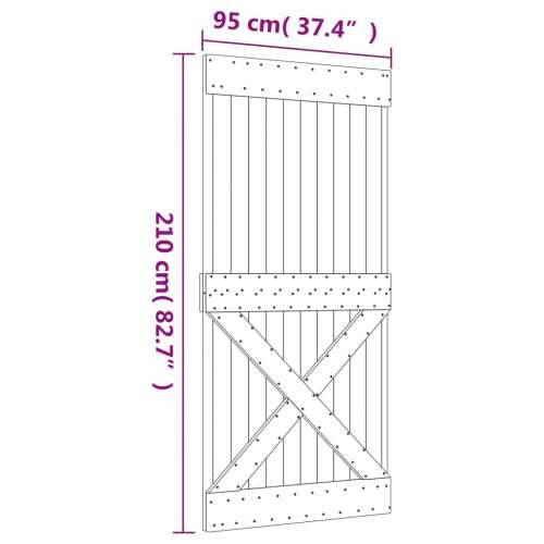 Vrata NARVIK 95 x 210 cm od masivne borovine - Prirodna 95 x 210 cm 1 križni dizajn Cijena