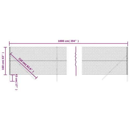 Žičana ograda antracit 1,6 x 10 m Cijena