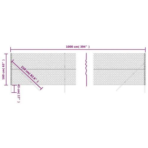 Žičana ograda antracit 1,6 x 10 m - Antracit 1.6 x 10 m 1 Cijena