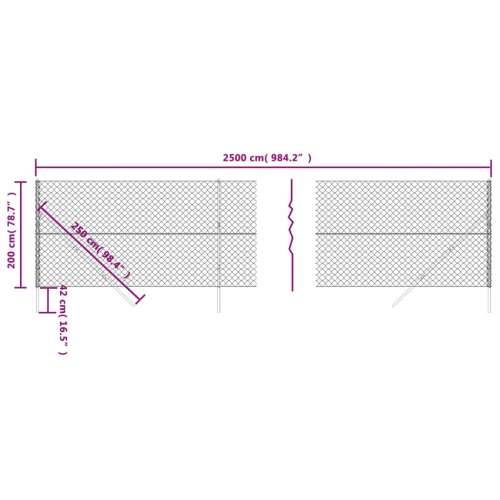Žičana ograda antracit 2 x 25 m Cijena
