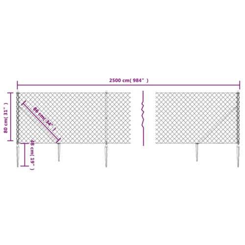 Žičana ograda sa šiljastim držačima antracit 0,8 x 25 m Cijena
