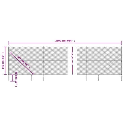Žičana ograda sa šiljastim držačima antracit 1,4 x 25 m Cijena