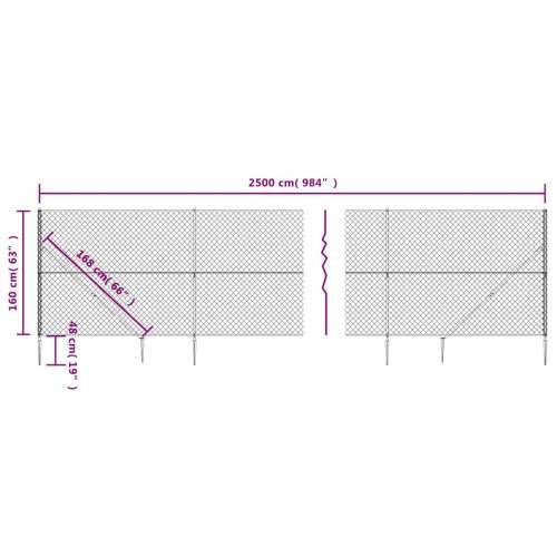 Žičana ograda sa šiljastim držačima antracit 1,6 x 25 m - Antracit 1.6 x 25 m 1 Cijena