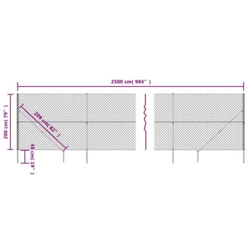 Žičana ograda sa šiljastim držačima antracit 2 x 25 m Cijena