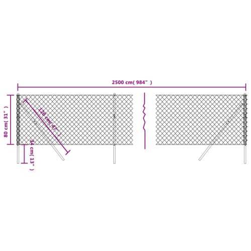 Žičana ograda srebrna 0,8 x 25 m Cijena