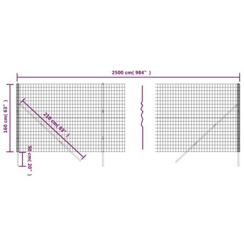 Ograda od žičane mreže zelena 1,6 x 25 m od pocinčanog čelika - Zelena 1.6 x 25 m 1 Cijena