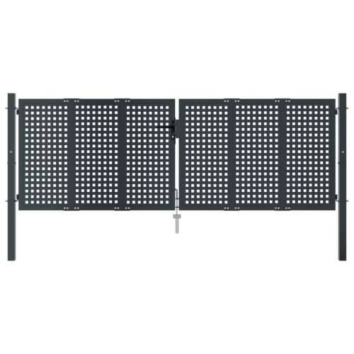Vrtna vrata antracit 300 x 125 cm čelična - 300 x 125 cm Cijena