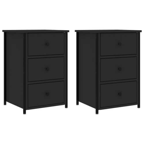 Noćni ormarići 2 kom crni 40 x 36 x 60 cm od konstruiranog drva - Crna 2 Cijena