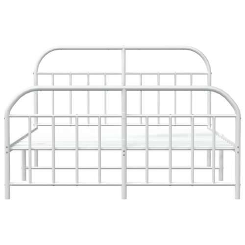 Metalni okvir kreveta uzglavlje i podnožje bijeli 180x200 cm - Bijela 180 x 200 cm s uzglavljem i podnožjem Cijena