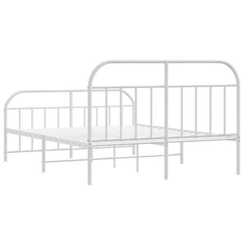 Metalni okvir kreveta uzglavlje i podnožje bijeli 180x200 cm - Bijela 180 x 200 cm s uzglavljem i podnožjem Cijena